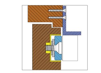 YM-180W-S Szerelse Kifel nyl ajtkra, keskeny tokra - sllyesztve